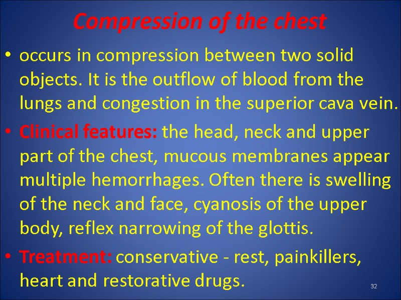 Compression of the chest occurs in compression between two solid objects. It is the